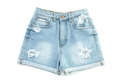 Stitchlane High-Waist Denim Shorts